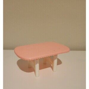 Playskool Dollhouse Pink White Dining Room Table Furniture 1990s